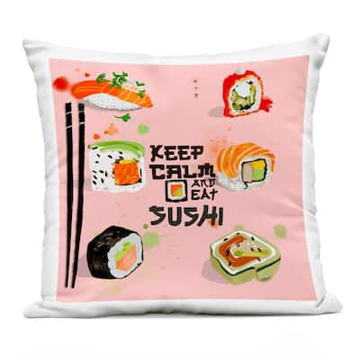 Stupell Keep Calm & Eat Sushi Printed Outdoor Throw Pillow Design by Juliet Rose Philips