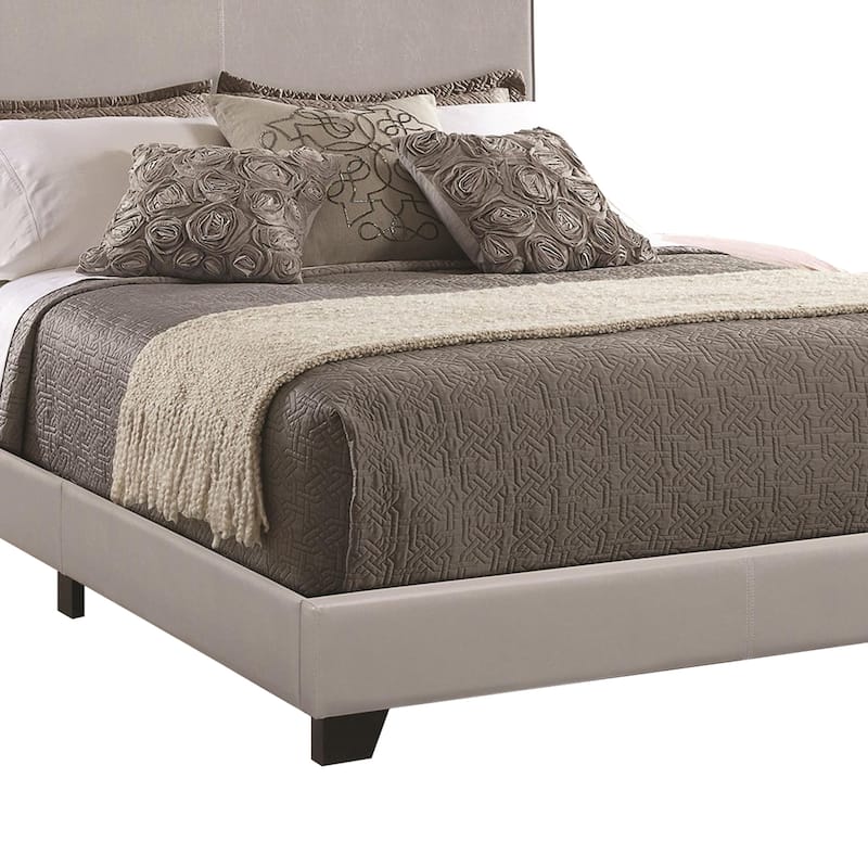 Leather Upholstered Twin Size Platform Bed, Gray