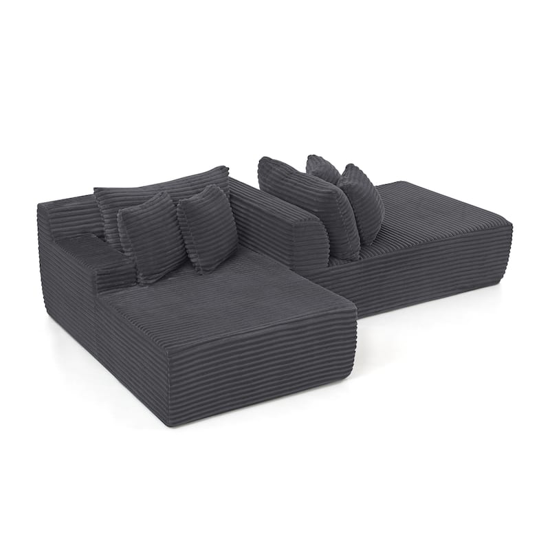 Lazy Couch Chaise Lounge No Frame Loveseat Sofa with Sponge Filling