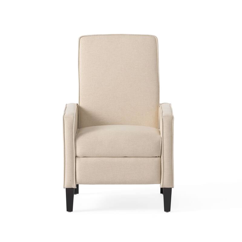 32" Linen Recliner with Retractable Footrest, Modern Accent Reading Chair, Upholstered Sofa Chair with Wood legs for Living Room