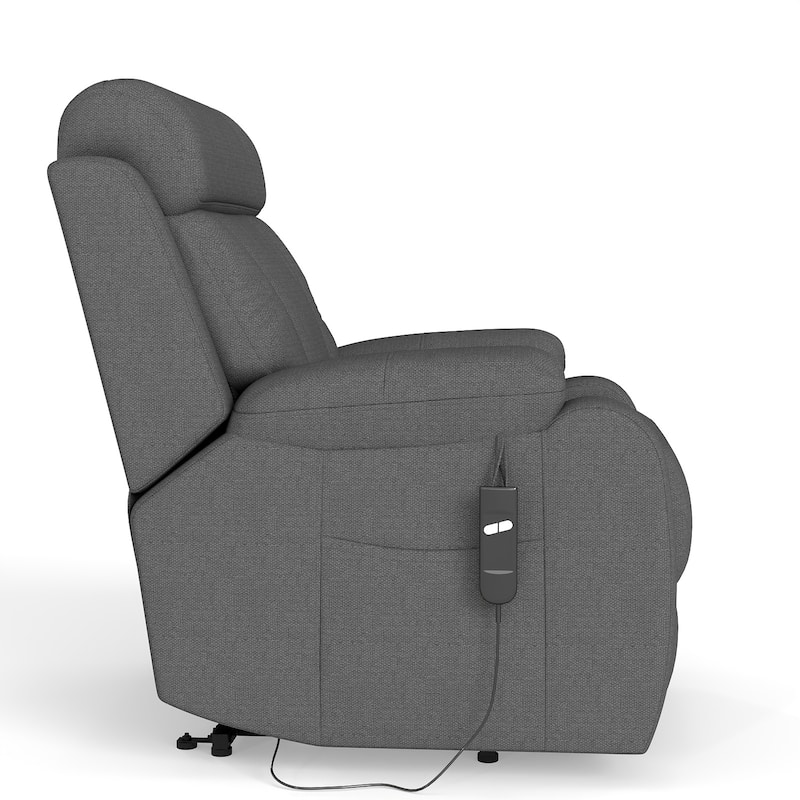GDFStudio - Snowflake Velvet Power Lift Recliner with Remote Control