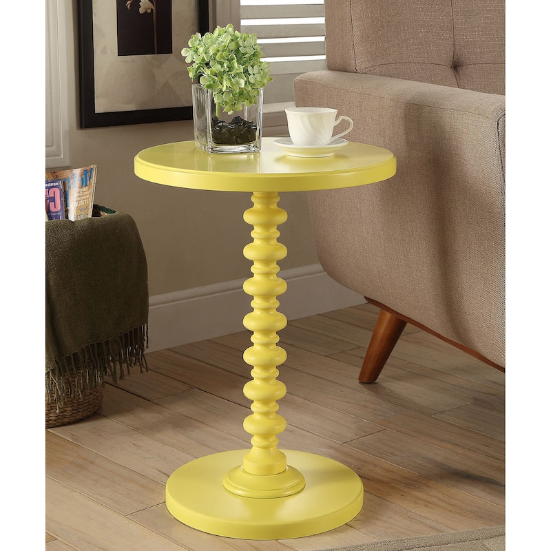 Salisa Round Wooden Side Table - Yellow