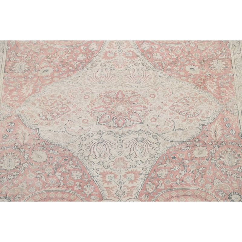 Vintage Muted Traditional Tabriz Persian Area Rug Wool Hand-knotted - 6'4" x 10'5"