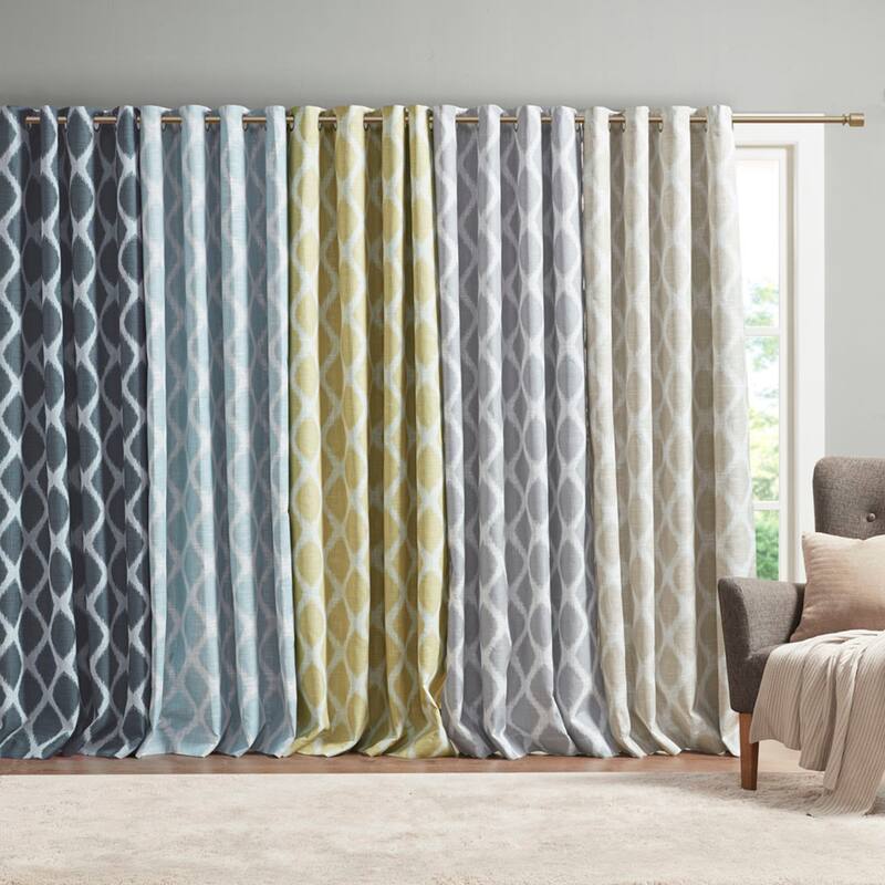SunSmart Kagen Printed Ikat Blackout Patio Curtain
