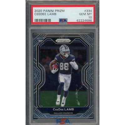 CeeDee Lamb 2020 Panini Prizm Football Rookie Card #334 Graded PSA 10 - 8'6" x 11'6"