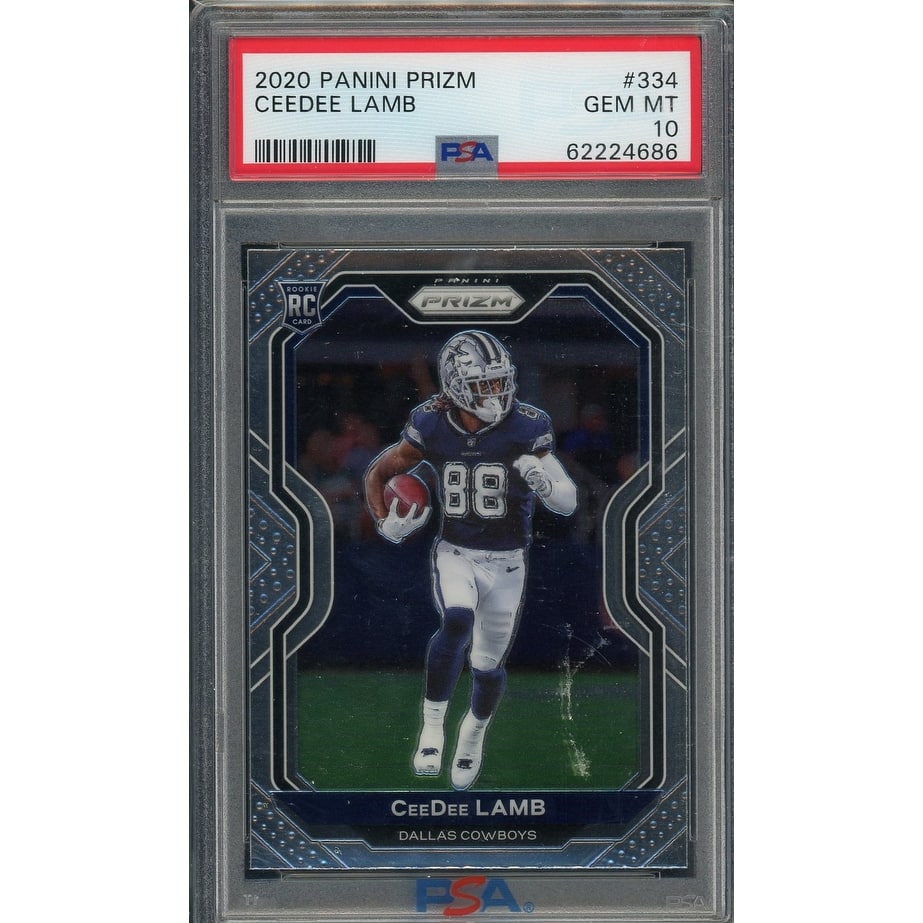CeeDee Lamb 2020 Panini Prizm Football Rookie Card #334 Graded PSA 10 - 8'6" x 11'6"
