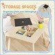 preview thumbnail 6 of 7, Qaba 3 Piece Kids Table and Chair Set with Convertible Desk & Storage