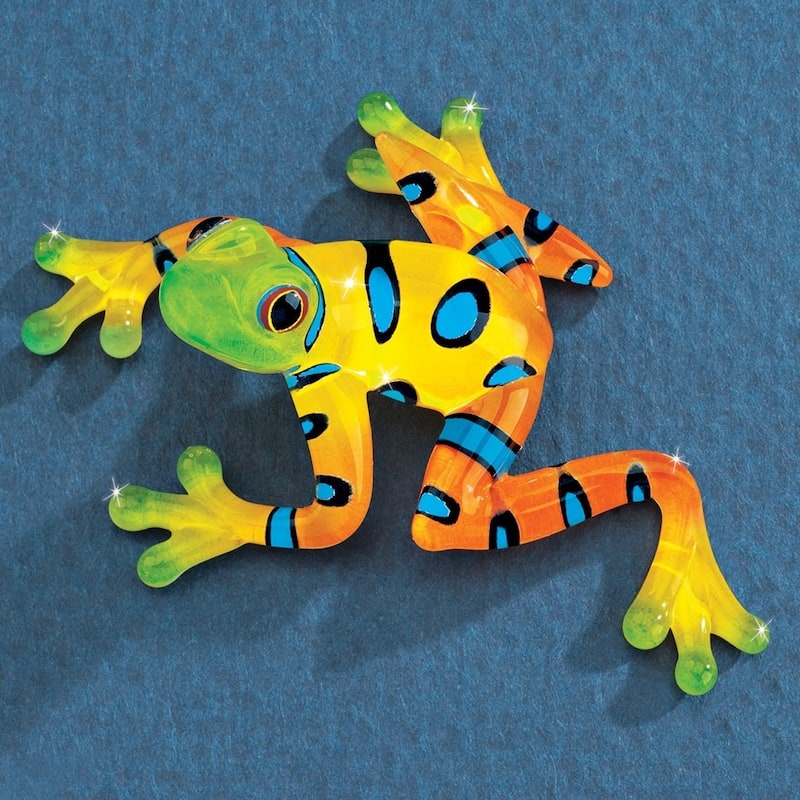 Curata Rain Forest Frog Handmade Colorful Glass Figurine - 1.5" 1.75"