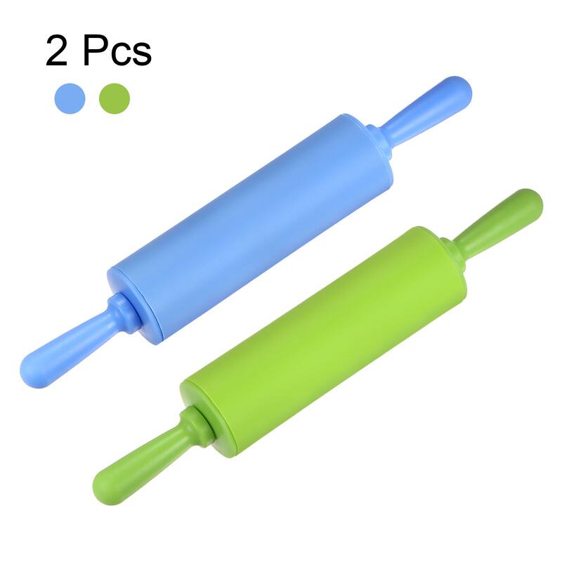 Silicone Rolling Pins for Baking 30cm x 4.2cm Blue & Green - Blue & Green