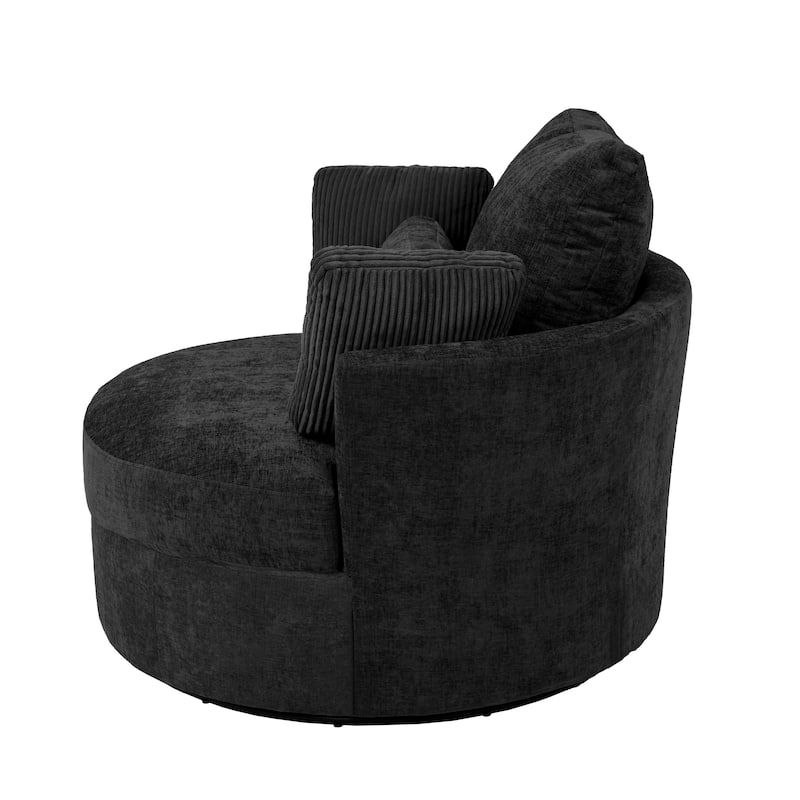 Modern Swivel Chair with Pillows for living room