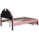 preview thumbnail 12 of 11, Seashell-Shaped Platform Bed Frame with 2 Drawers & LED-Full, Pink