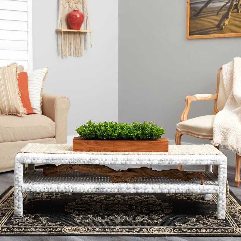 Artificial Maple Leaf Plant in Glass Vase - 18 Inch Modern Fall Decor for Home - Green - 6