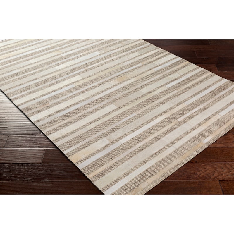 Surya Eula Modern Hair-on-hide Leather Area Rug