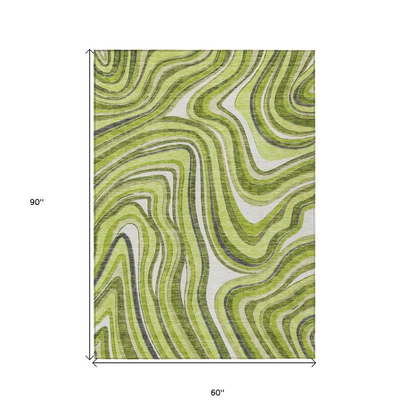 HomeRoots Abstract Transitional Rectangle Outdoor Rug