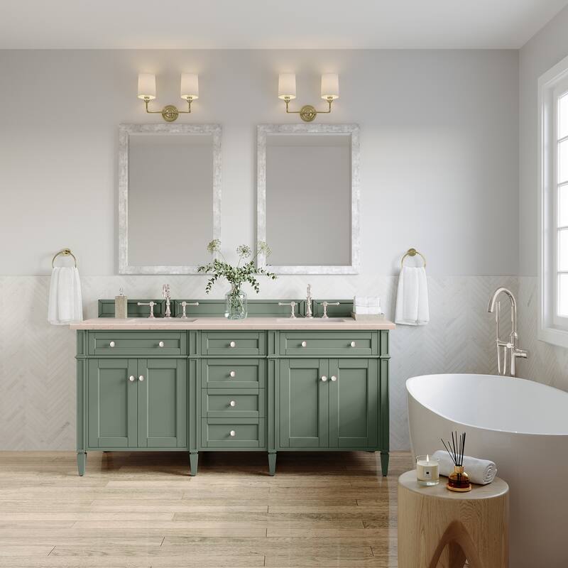 James Martin Vanities Brittany 72" Double Vanity, Smokey Celadon
