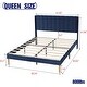 preview thumbnail 84 of 88, AUFANK Upholstered Platform Bed Frame with Headboard Wooden Slats Support