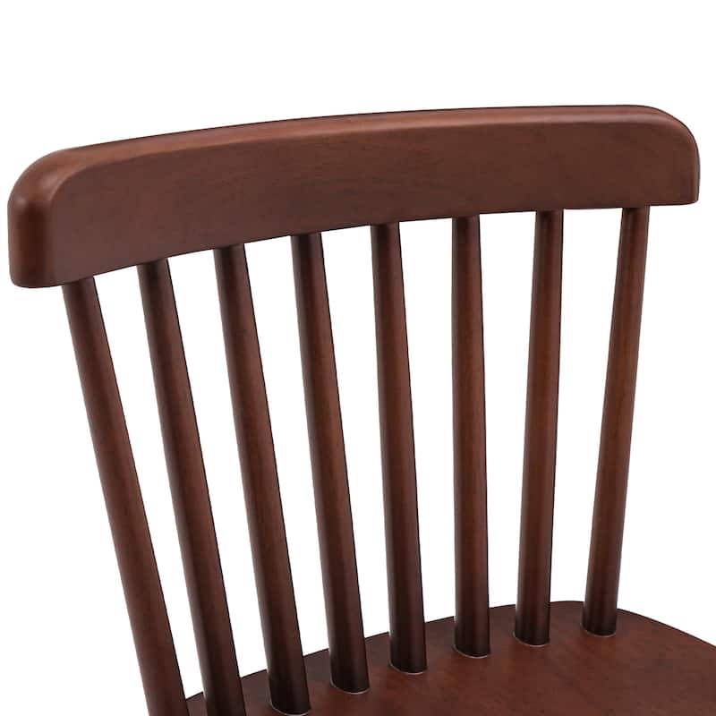 24 in. Windsor Wooden Bar Stools with Low Back Farmhouse Solid Wood Counter Stools - 16.9 in. W x 16.9 in. D x 37 in. H