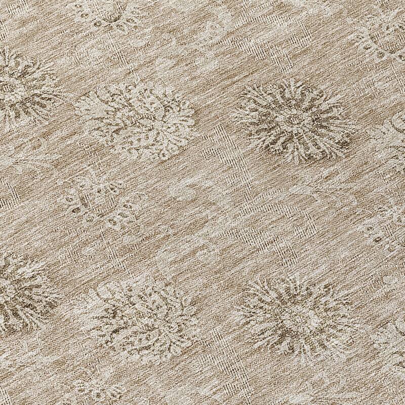 Machine Washable Indoor/ Outdoor Chantille Floral Burst Rug