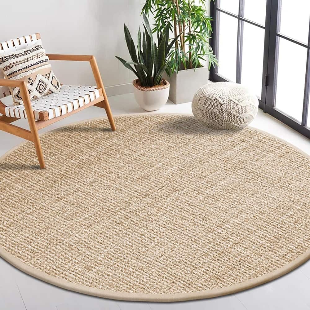 Delara Premium Handwoven Natural Fiber Area Rug Boucle 100% Jute excellent choice in high-traffic areas such as Living rooms