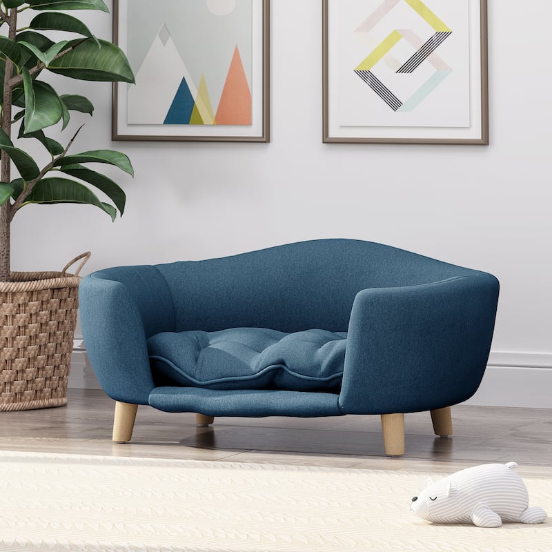 Ferncliffe Mid Century Fabric Pet Bed by Christopher Knight Home - Navy/Natural
