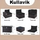 preview thumbnail 60 of 125, Kullavik 13 Pieces Outdoor Patio Furniture Set with Fire Pit Table w/ Wide Armrests