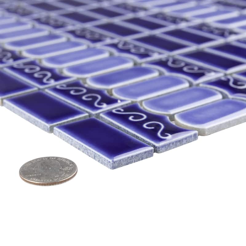 Merola Tile Modena Cobalt Blue 11-3/8" x 13-1/8" Porcelain Floor and Wall Tile