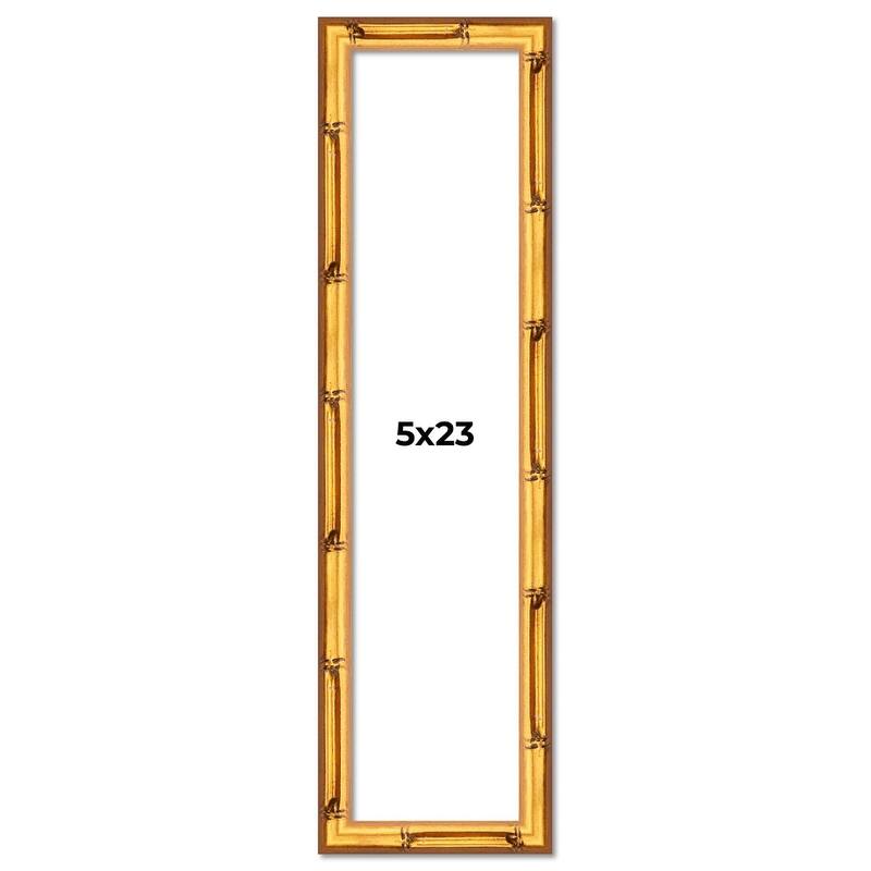 5x23 Frame Gold Bamboo Picture Frame Modern Photo Frame Includes UV Acrylic Shatter Guard Front Acid Free Foam Backing Board