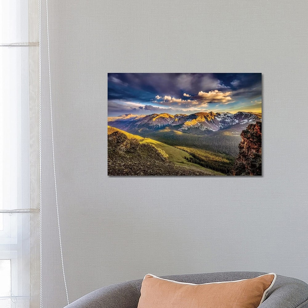 iCanvas "USA, Colorado, Rocky Mountain National Park. Mountain and valley landscape at sunset." by Jaynes Gallery Canvas Print