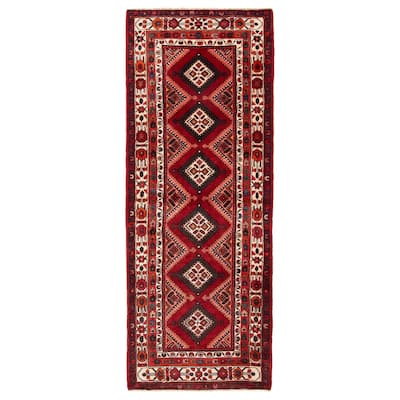 ECARPETGALLERY Hand-knotted Anadol Red Wool Rug - 3'7 x 9'3