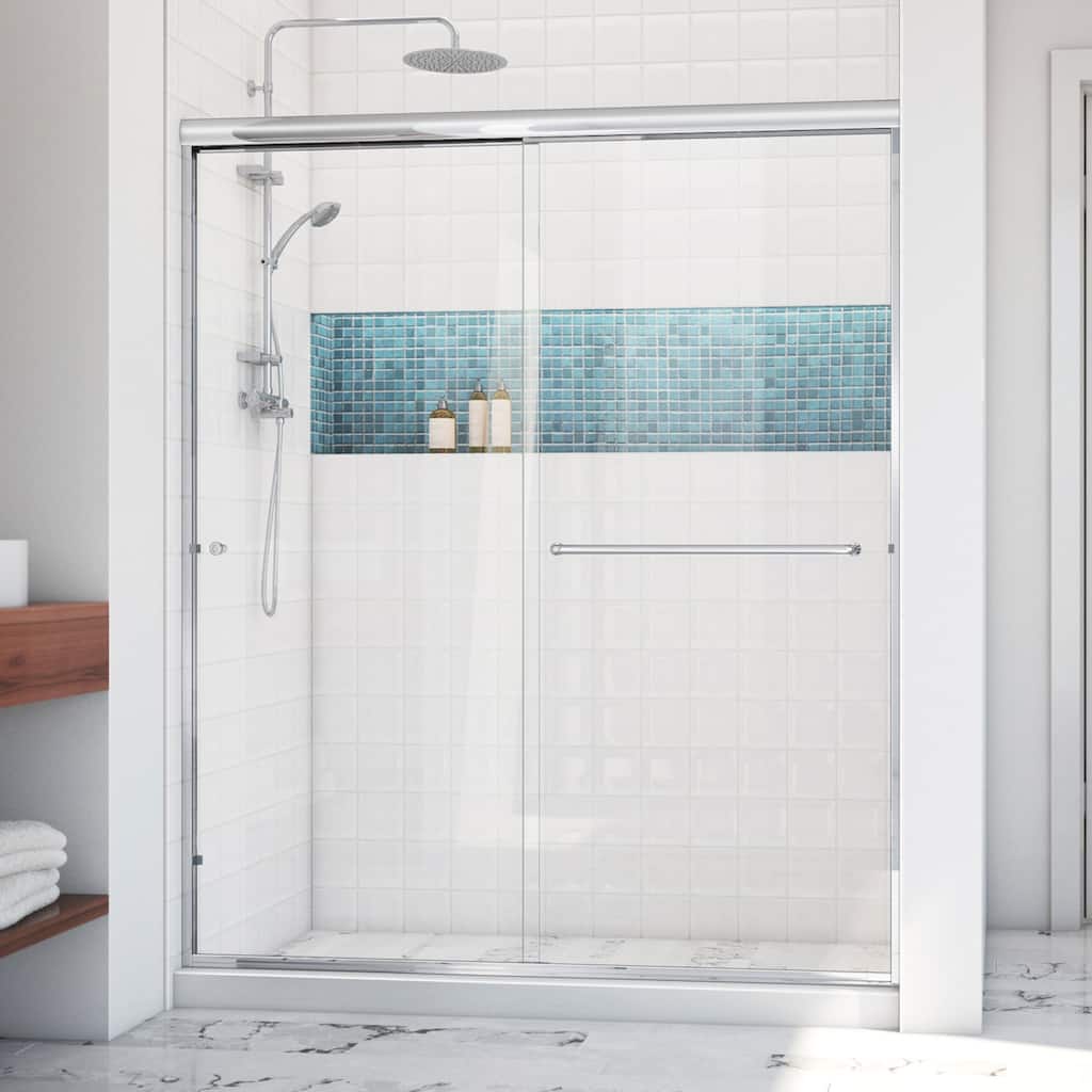DreamLine Alliance Pro LT 56-60 in. W x 70 3/8 in. H Semi-Frameless Bypass Sliding Shower Door in Chrome and Clear Glass