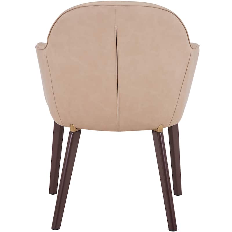 Elias Dining Chair Upholstered in Leather Velvet and Powder Coated Legs Set of 4