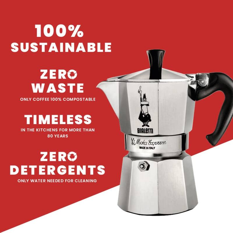 Moka Express 18-Cups Iconic Stovetop Espresso Maker, Aluminum Silver