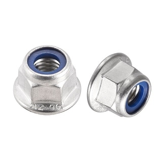 Uxcell 1/4-20 Nylon Insert Lock Nuts – 50-Pack Carbon Steel Hex Flange Nuts, Self-Locking, ASME B18.16.6, White Galvanized