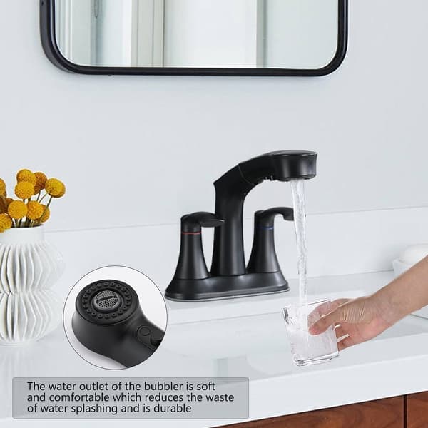 4 Inch Faucet Utility Sink Faucet, 2 Handle Pull Out Faucet for
