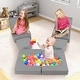 preview thumbnail 5 of 8, Gymax 8 PCS Modular Kids Play Couch Sofa w/ Suede Fabric Cover