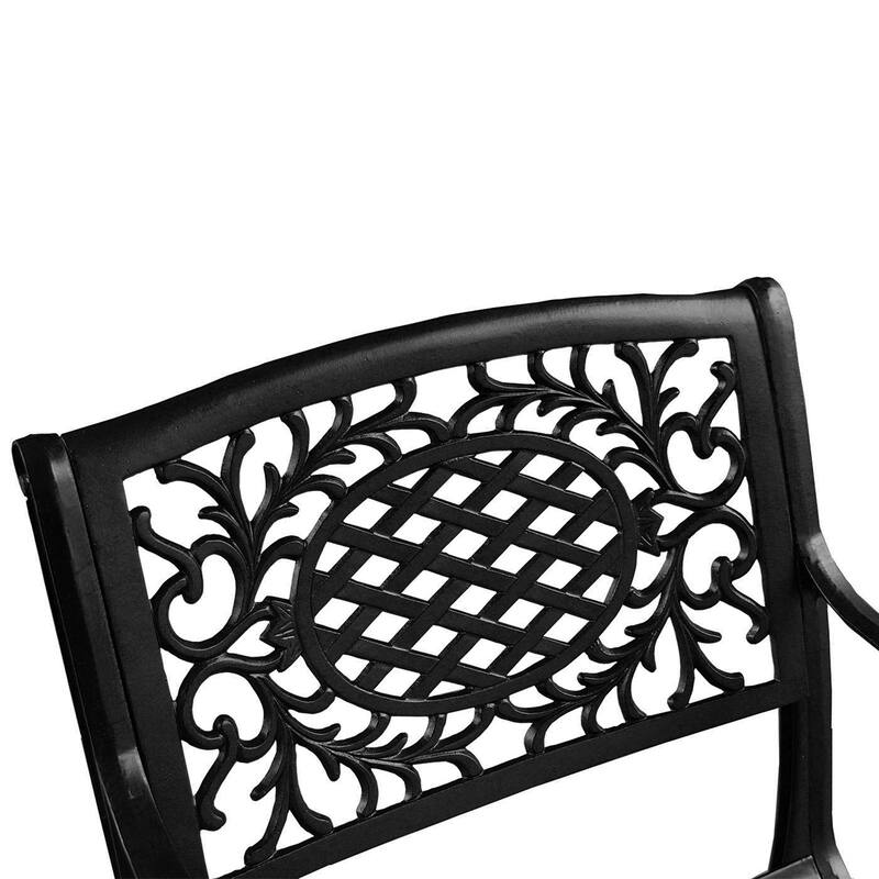 Outdoor Lattice 59-in. Round Dining Set with Lazy Susan and Six Chairs