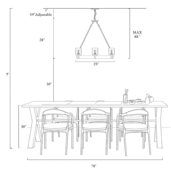 dimension image slide 2 of 4, Farmhouse 6-Light Wagon Wheel Wood Chandelier with Seeded Glass Shade for Dining Living Room