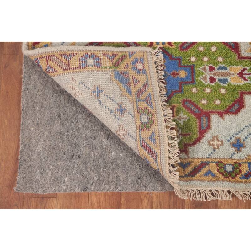 Geometric Kazak Accent Rug Handmade Oriental Blue Wool Carpet - 2'7"x 5'10"