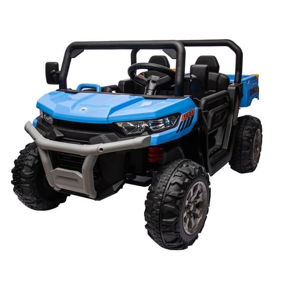 slide 2 of 100, 24V Kids Ride-On Construction Truck with Electric Dump Bed & Remote Control Blue