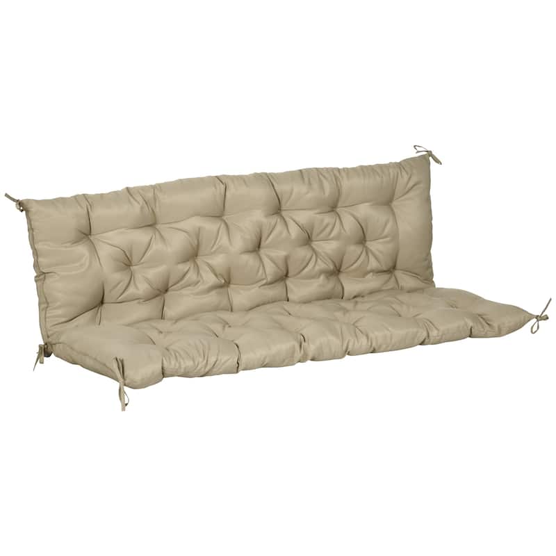 Outsunny Tufted Bench Cushions for Outdoor Furniture, 3-Seater Replacement for Swing Chair, Patio Sofa/Couch