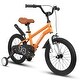 preview thumbnail 17 of 54, Adjustable 14" & 16" Kids Bike with Training Wheels, Safe Brakes & Easy Assembly 14in-Orange