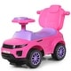preview thumbnail 1 of 3, Honey Joy 3 in 1 Ride on Push Car Toddler Stroller Sliding Car with Music-Pink - 35" x 17" x 33" (L x W x H)