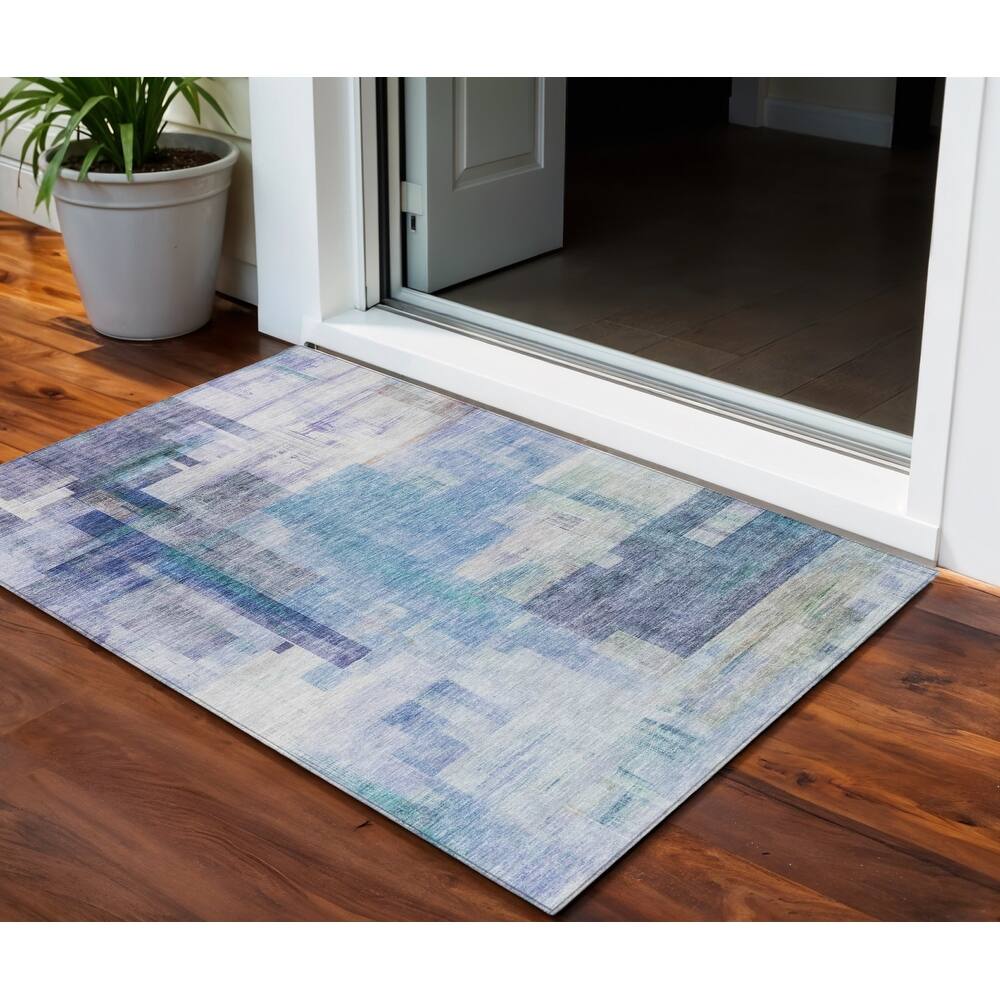 HomeRoots Abstract Transitional Rectangle Outdoor Rug