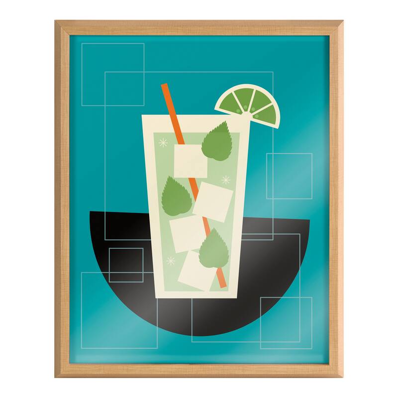 Kate and Laurel Blake Mojito Framed Printed Glass by Amber Leaders Designs