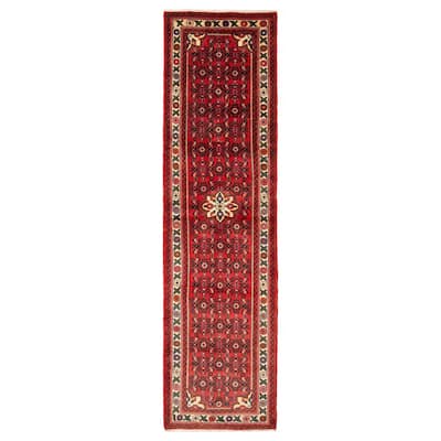 ECARPETGALLERY Hand-knotted Andelz Red Wool Rug - 2' 9" x 9' 7"