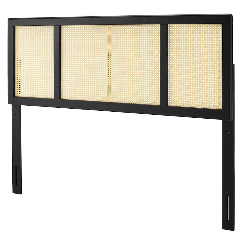 Benson Modern Queen Size Black Wooden Headboard