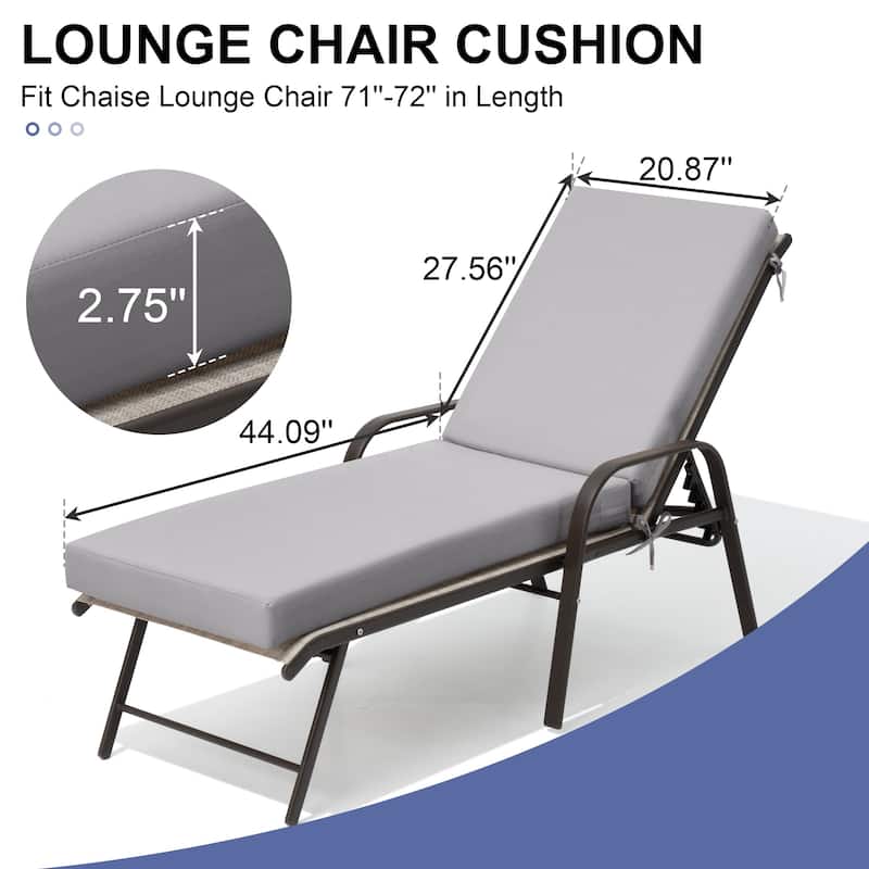 Outdoor Patio Chaise Lounge Chair Cushion