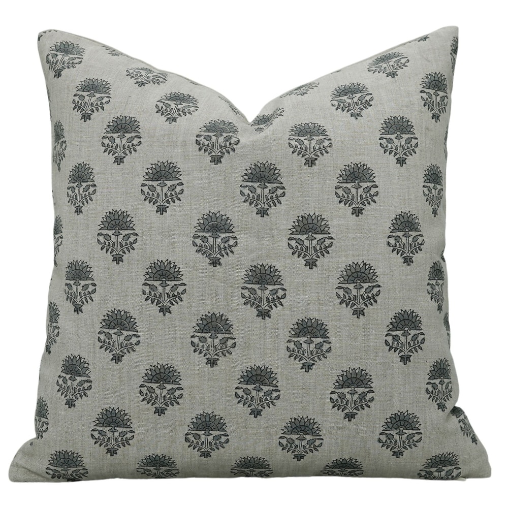 Linen Bohemian Block print pillow Cover Inderjeet