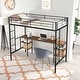 preview thumbnail 2 of 7, Black Steel Loft Bed with Table, Space-Saving