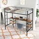 preview thumbnail 4 of 13, Black Twin Size Metal Loft Bed with Table, Shelves, Heavy-duty Sturdy Metal, Built-in Table, Safety Guardrail